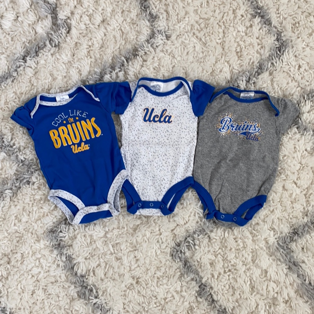 3-6 month UCLA Bruins onesies